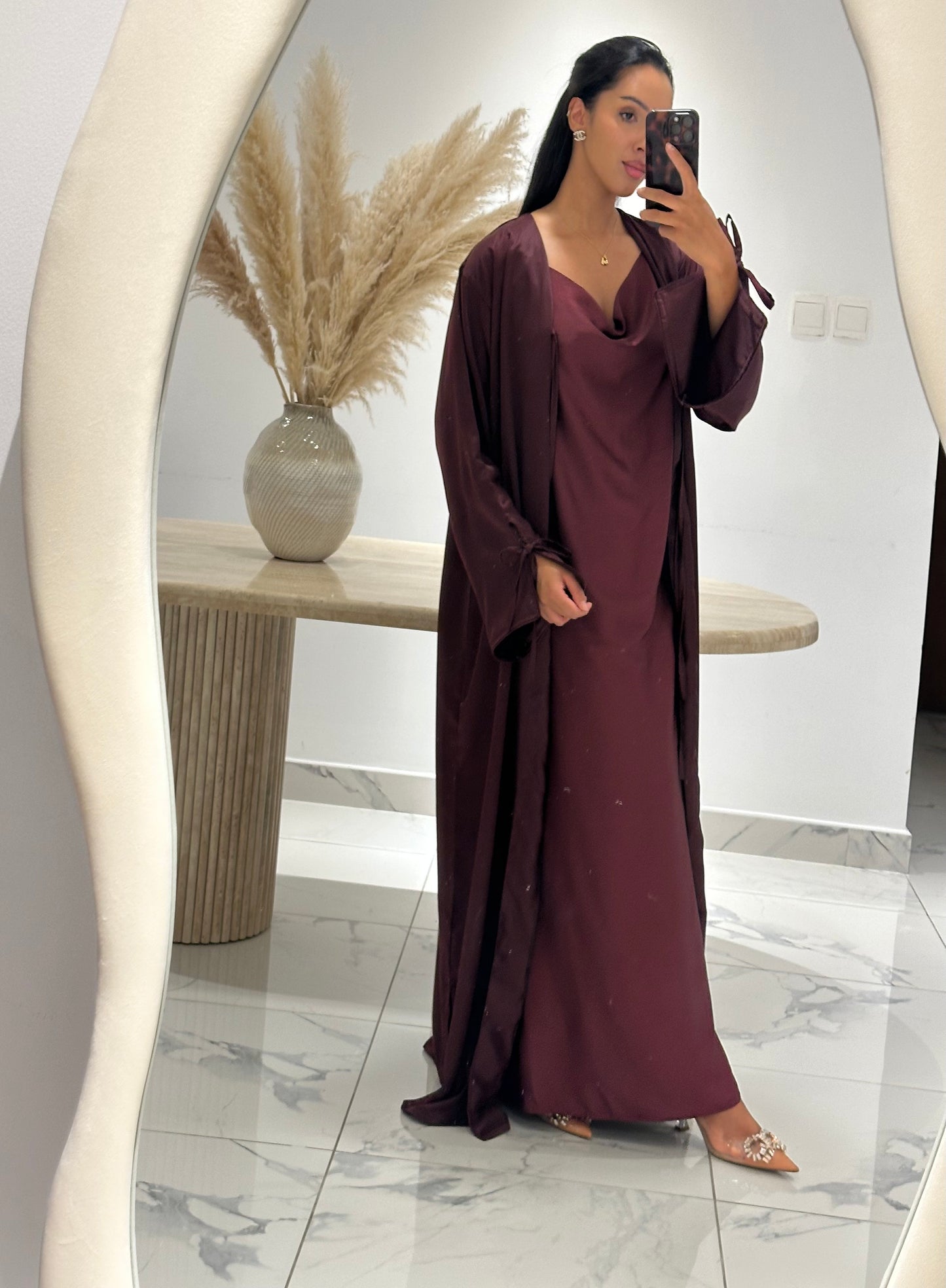 Danya Abaya Set - Burgundy