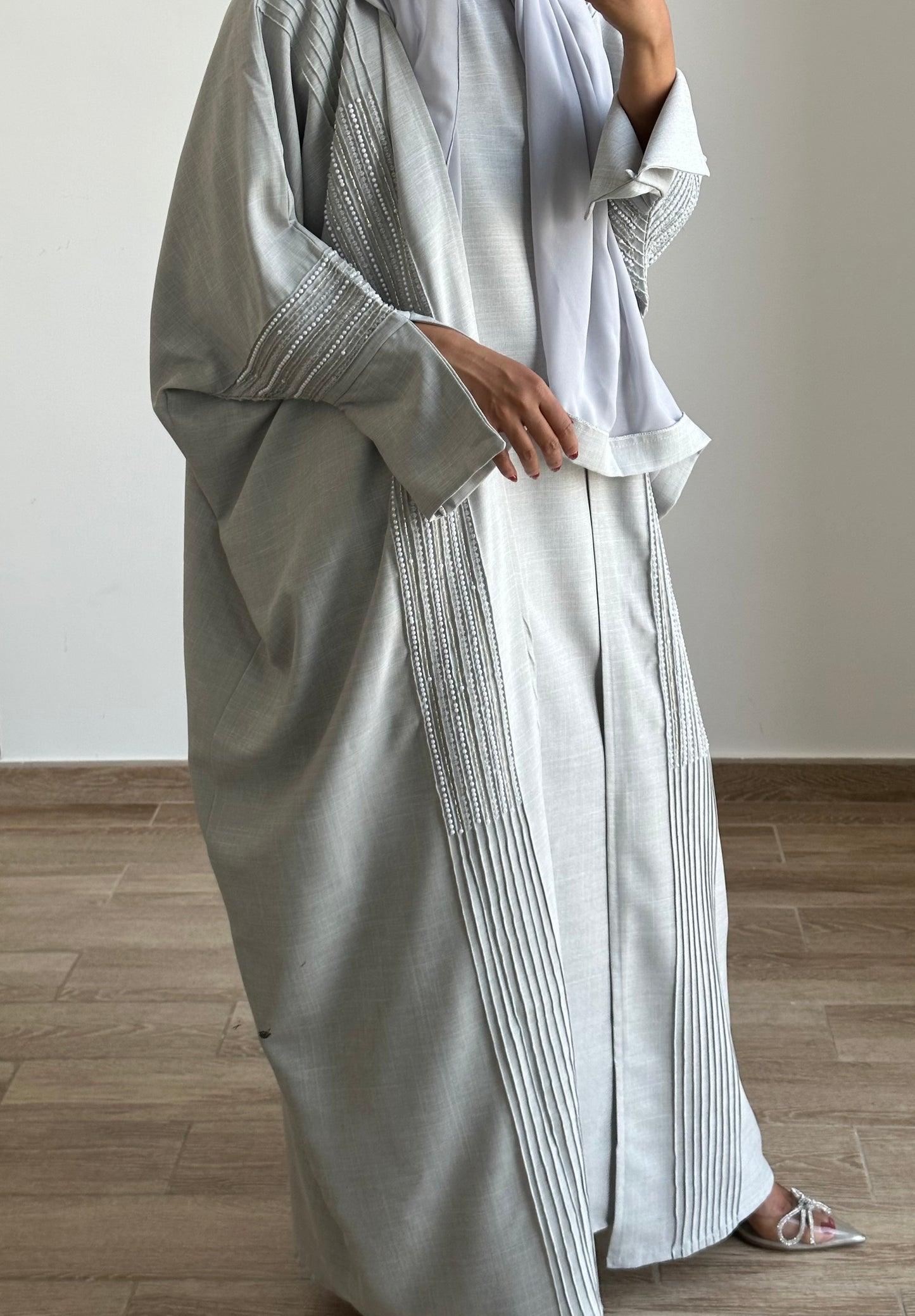 RTW Heba Linen Abaya Set - Ash