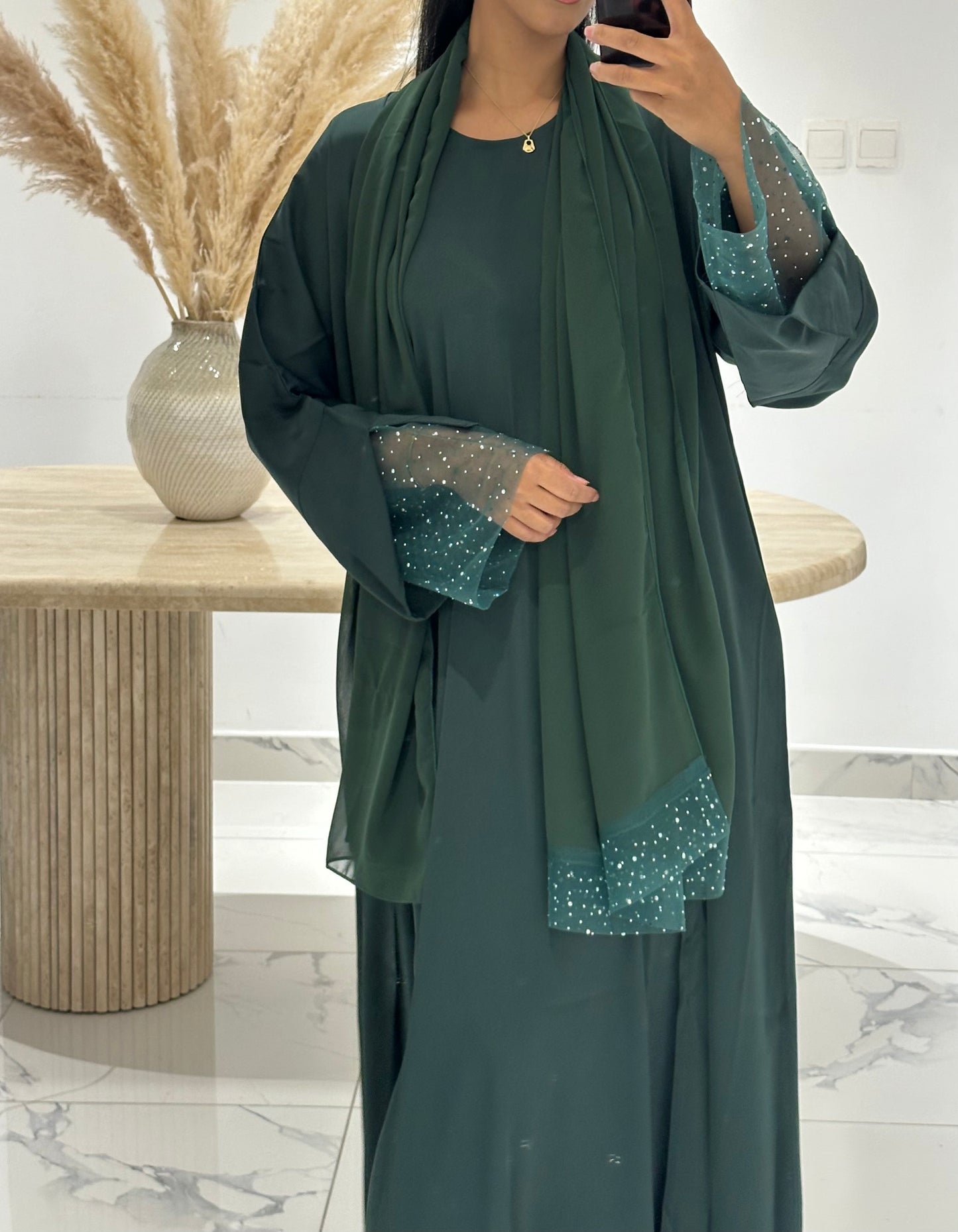RTW Jawhara Abaya Set - Green