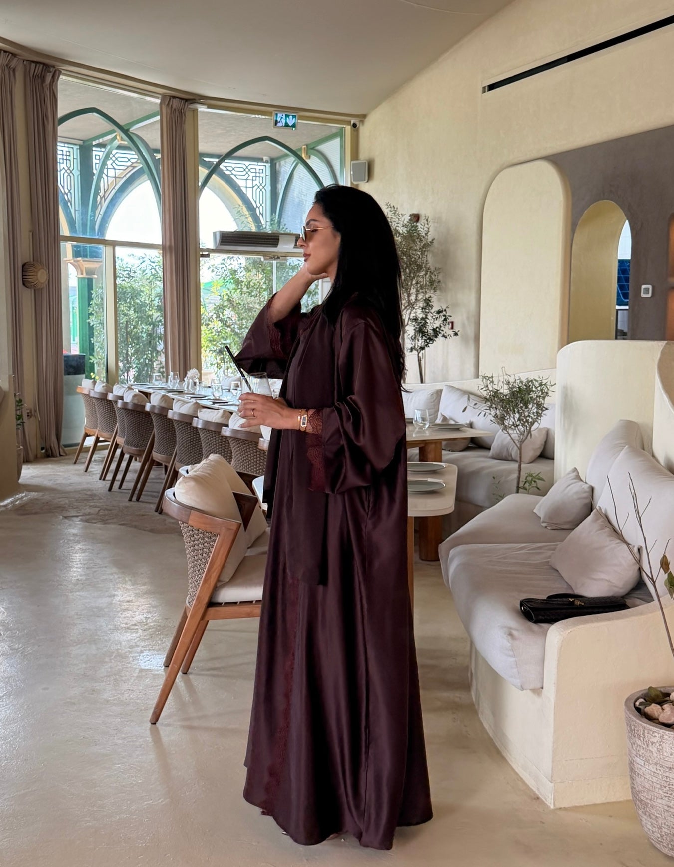 RTW Noreen Lace Abaya Set - Cocoa