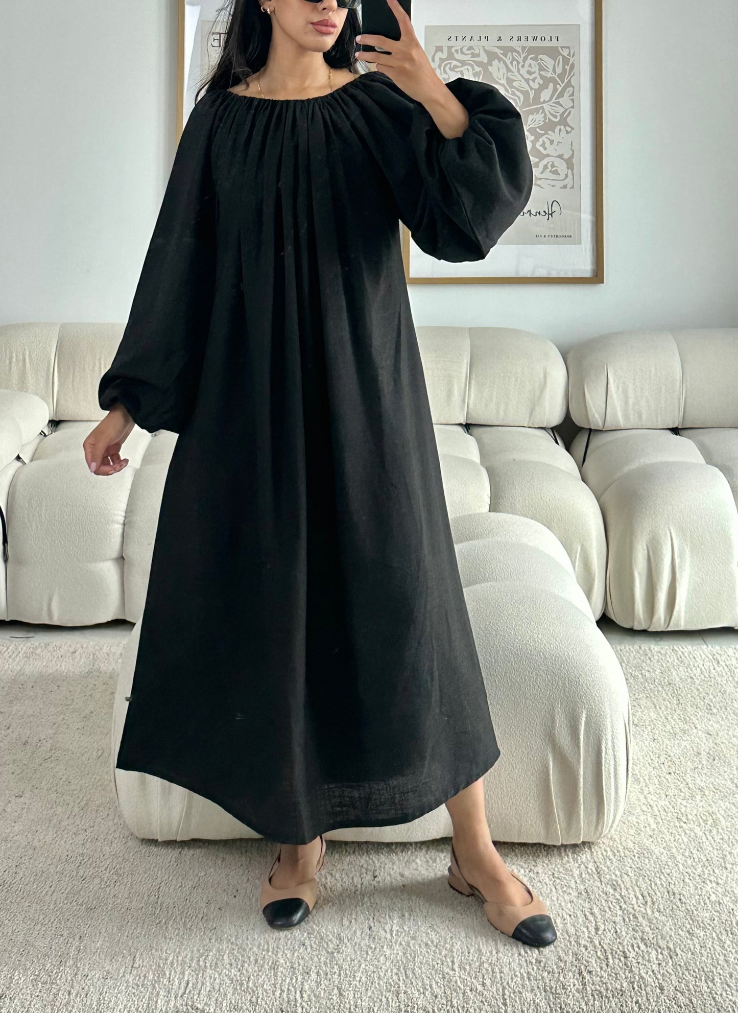 RTW Farah Linen Dress - Jet Black