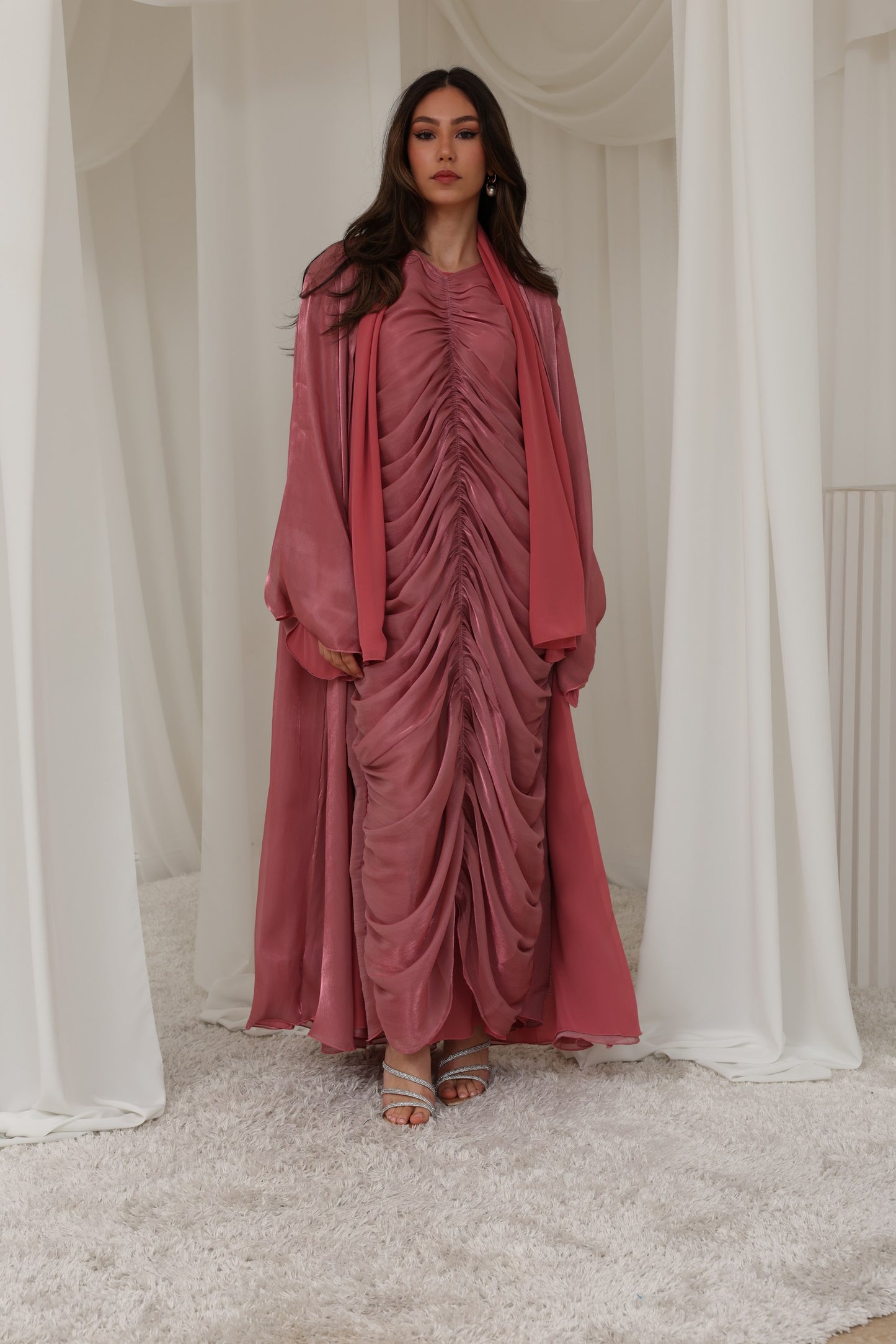 RTW Nour Abaya Set - Rose