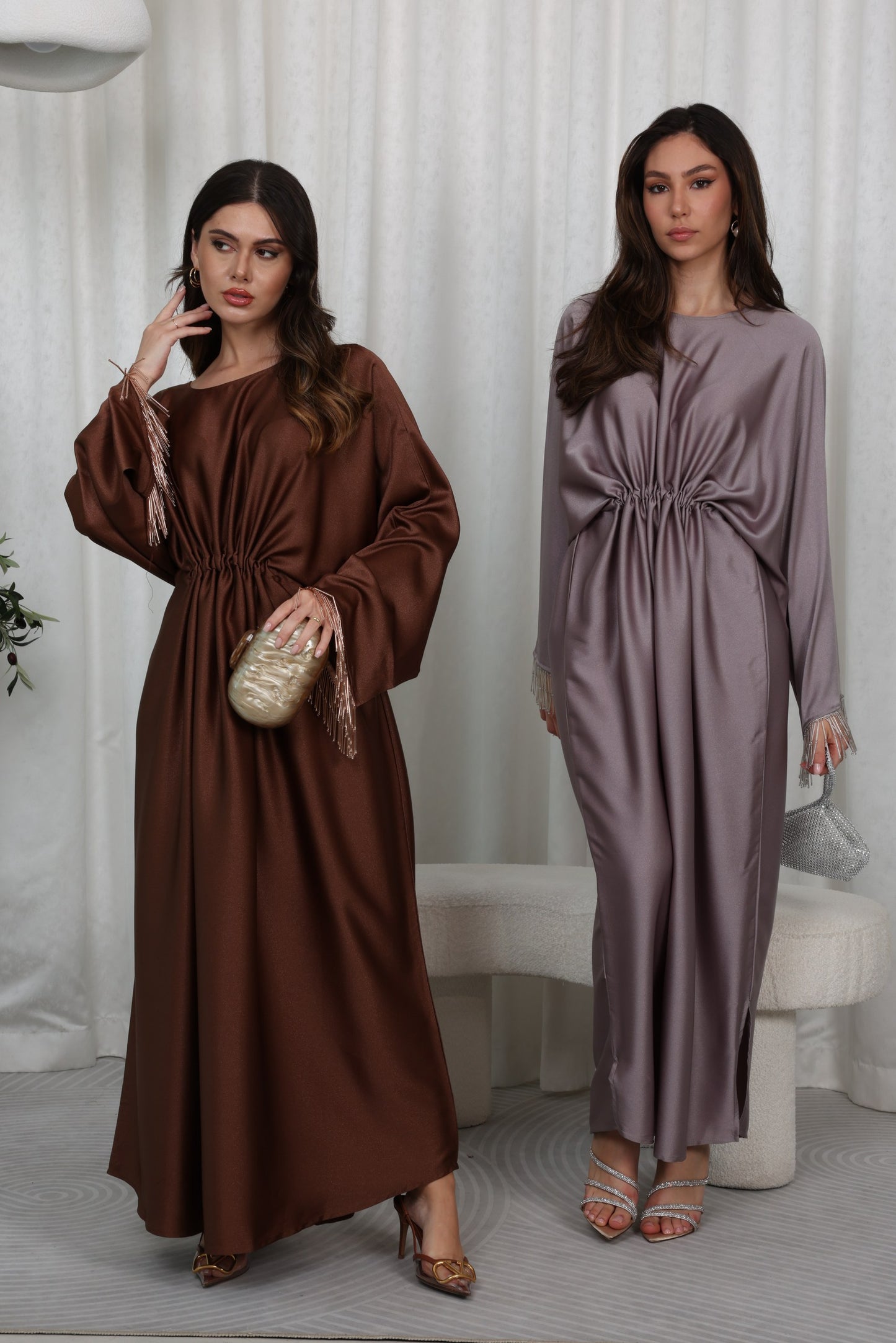 RTW Yusra Precious Metal Kaftan - Platinum