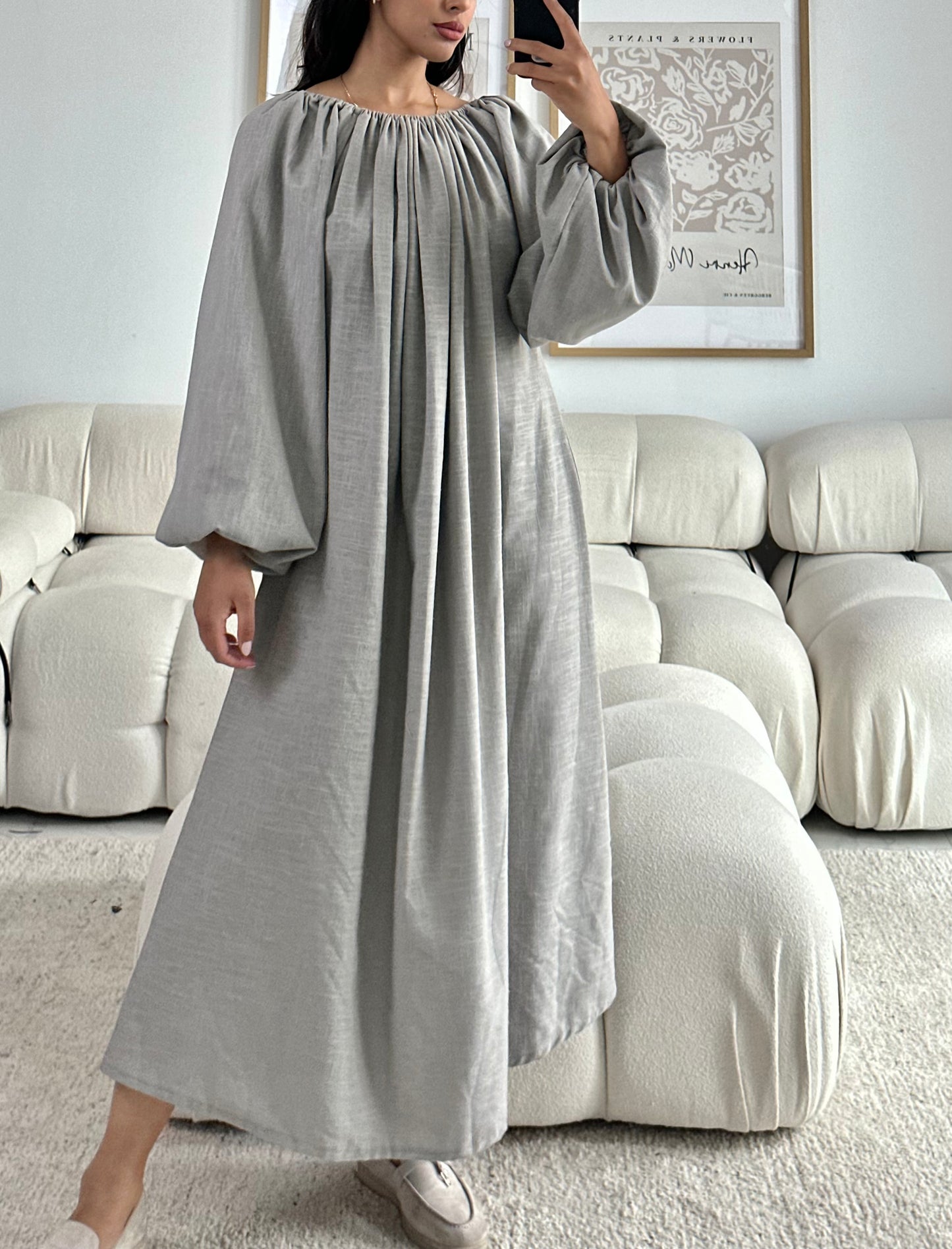RTW Farah Linen Dress - Ash Grey