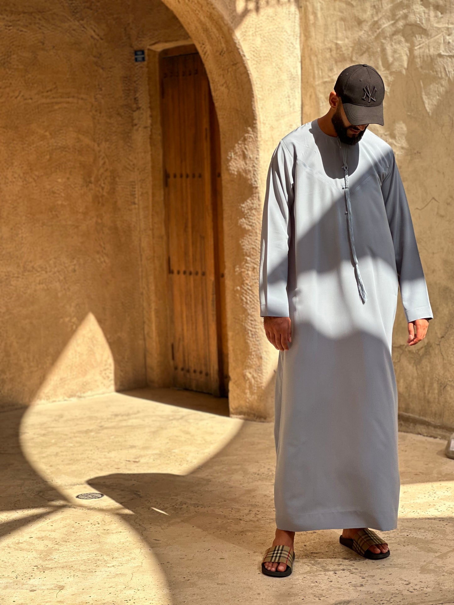 Premium Emirati Thobe - Dusty Blue