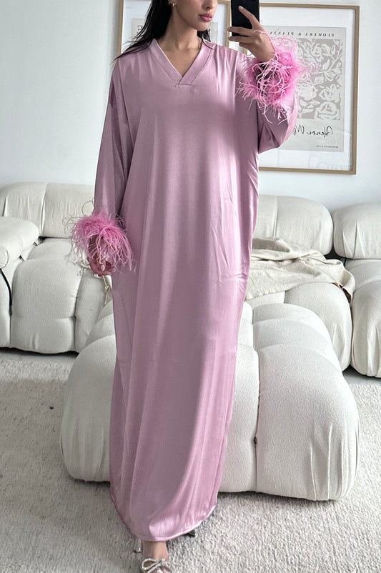 RTW Jamila Feather Kaftan - Pink