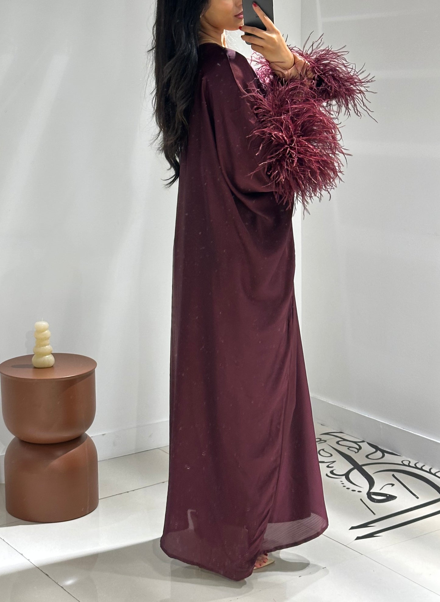 RTW Eman Feather Set - Burgundy