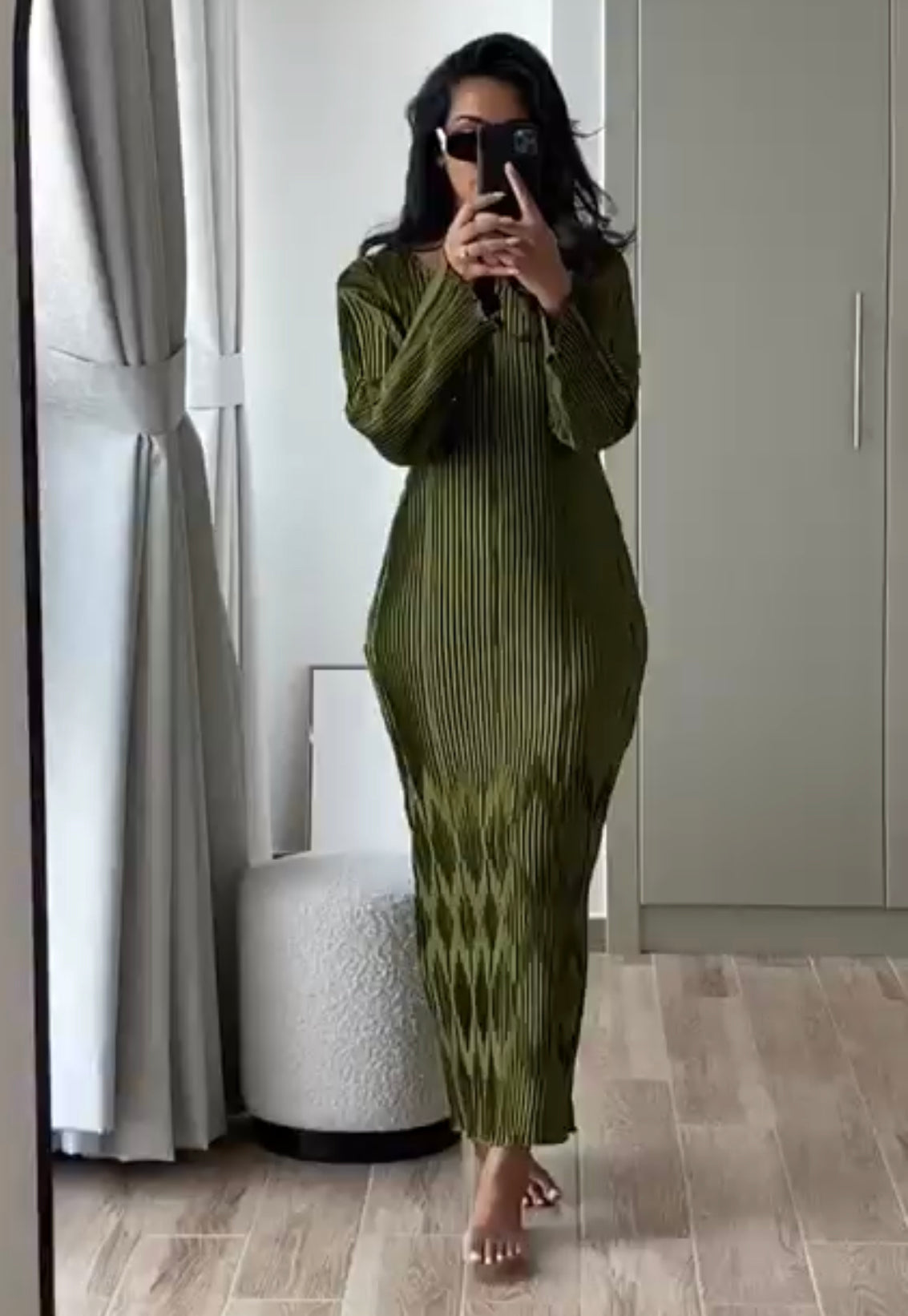 Pleated Dress - Green