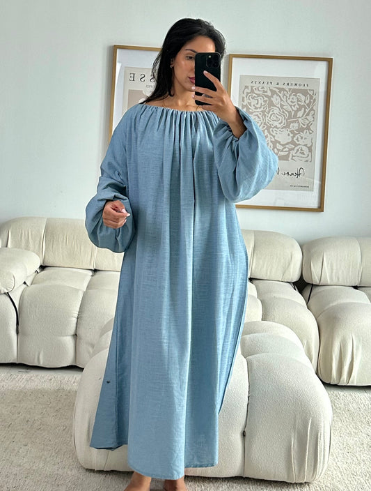 RTW Farah Linen Dress - Baby Blue
