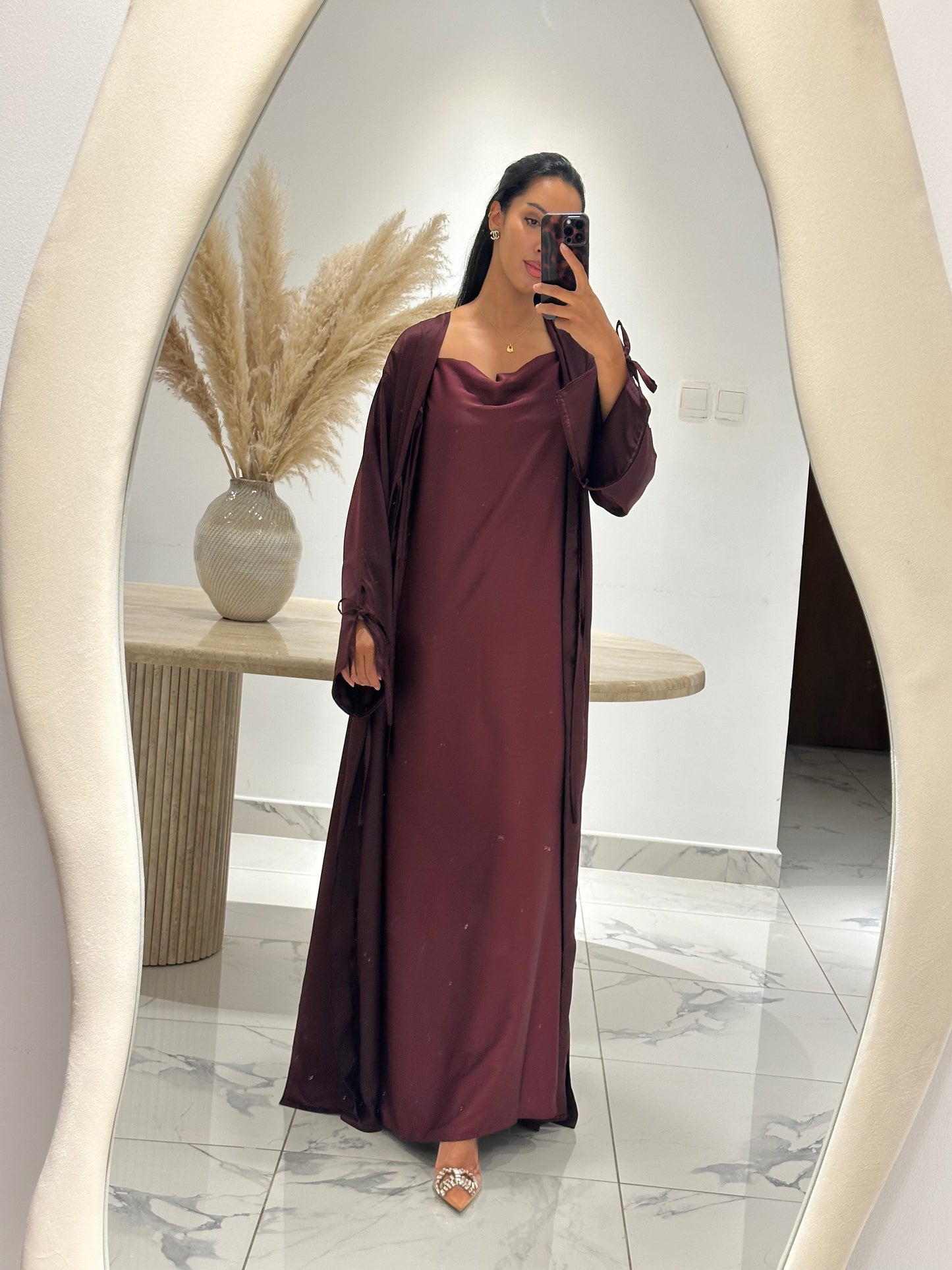 Danya Abaya Set - Burgundy