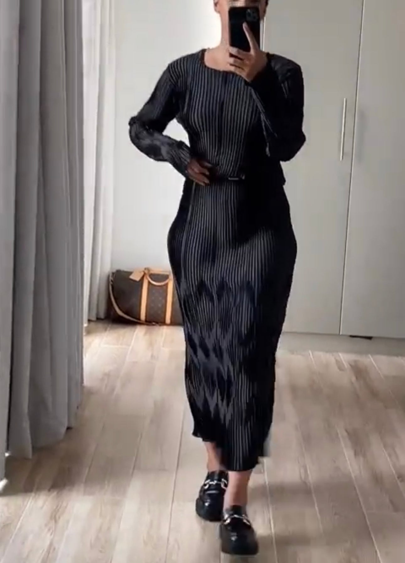 Pleated Dress - Black