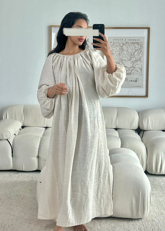 RTW Farah Linen Dress - Bone