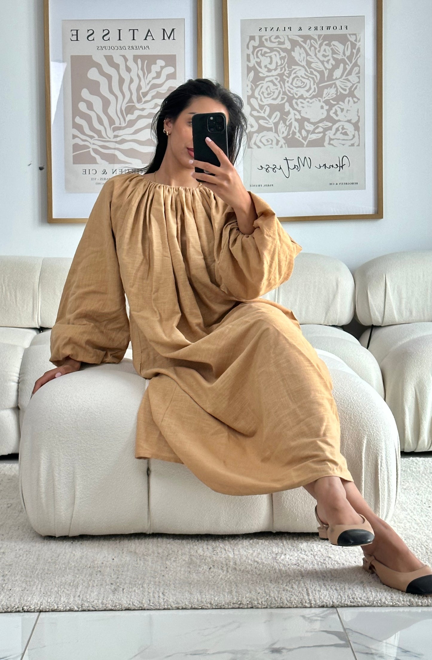 RTW Farah Linen Dress - Camel