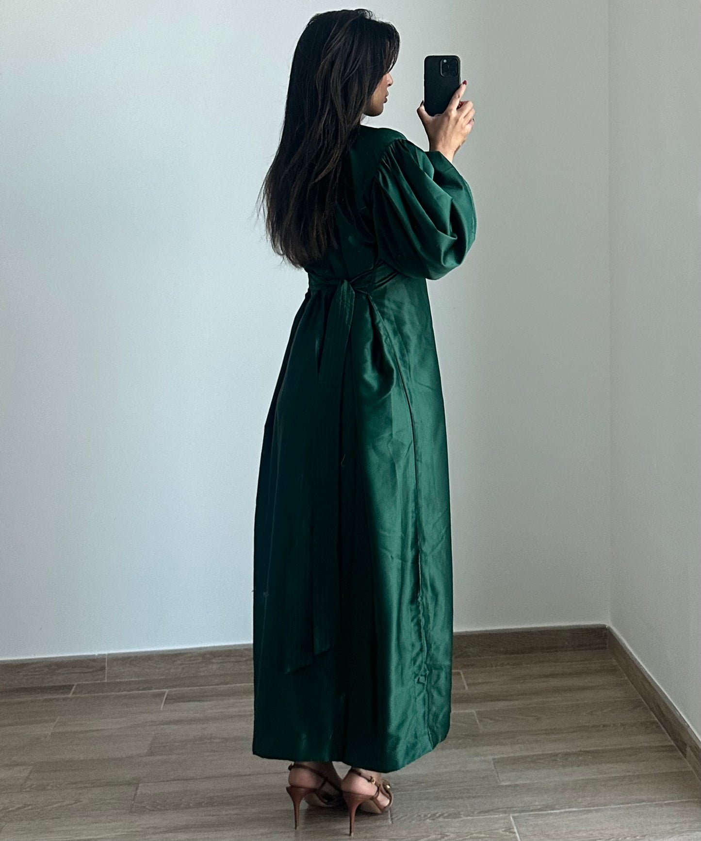 RTW Puff sleeve dress - Emerald Green
