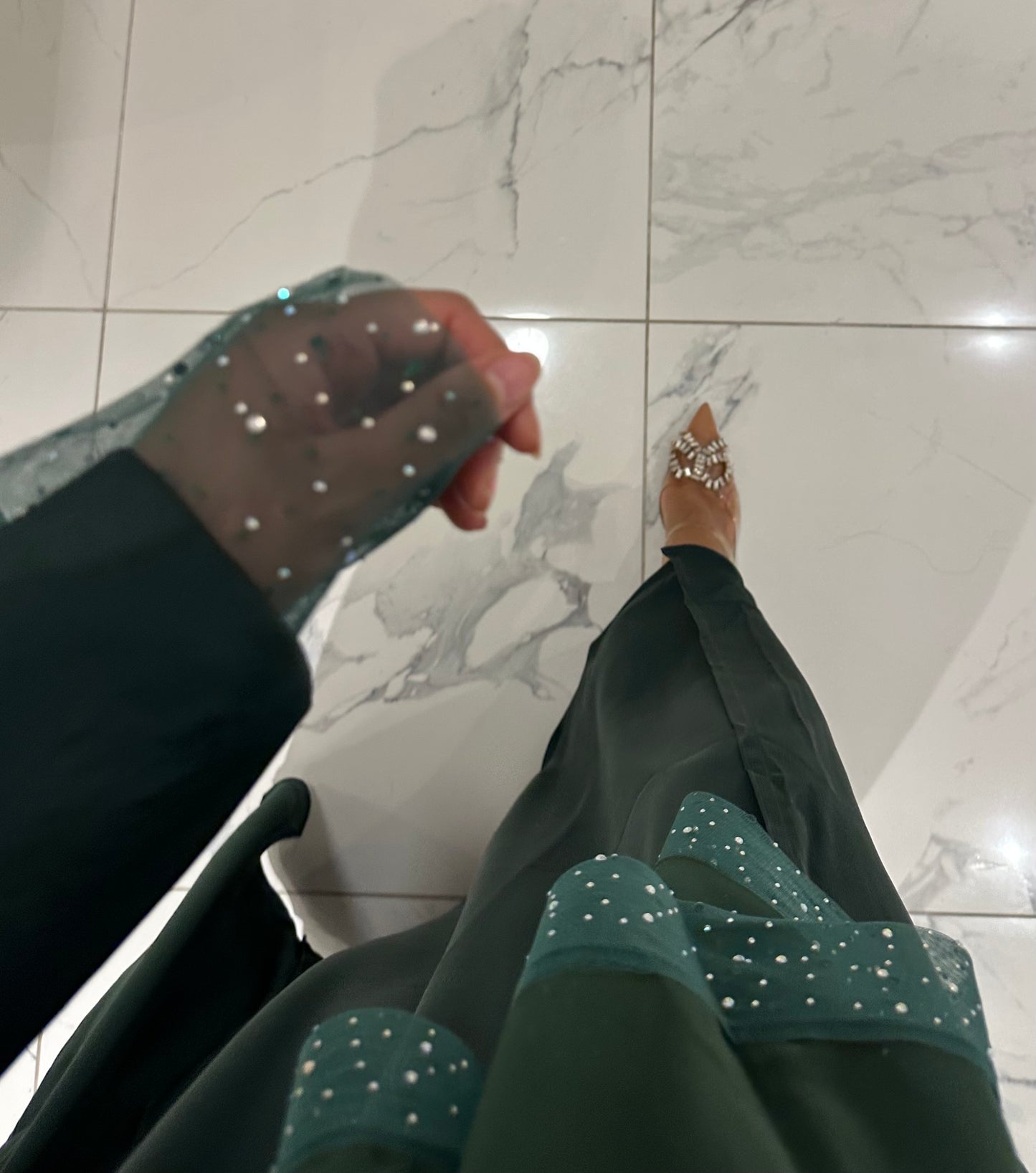 RTW Jawhara Abaya Set - Green