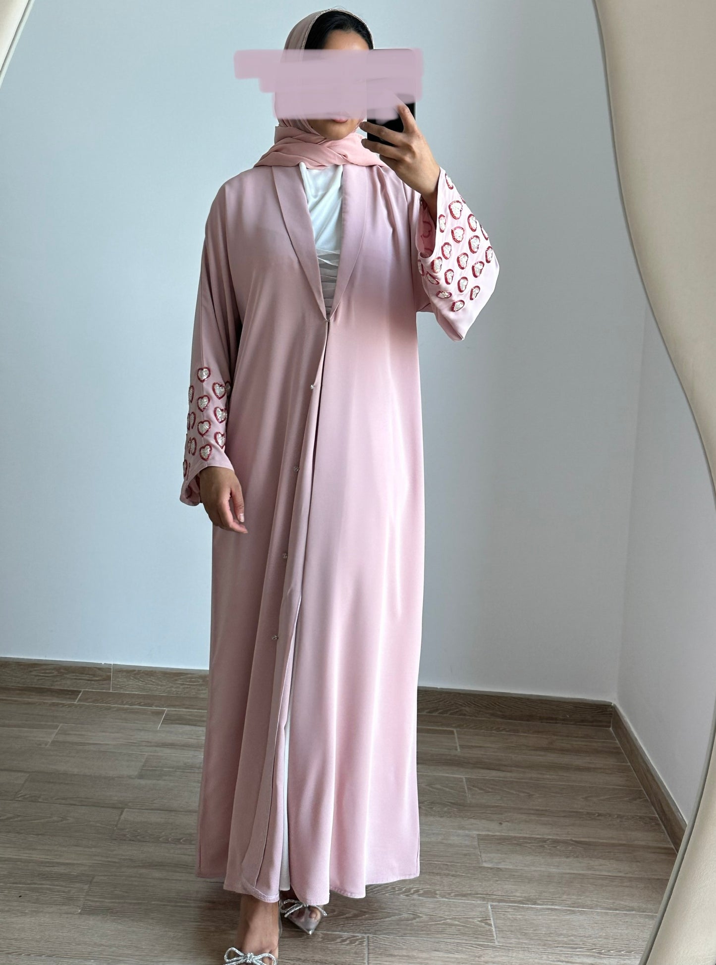 Heart On My Sleeve Abaya - Pink / Red