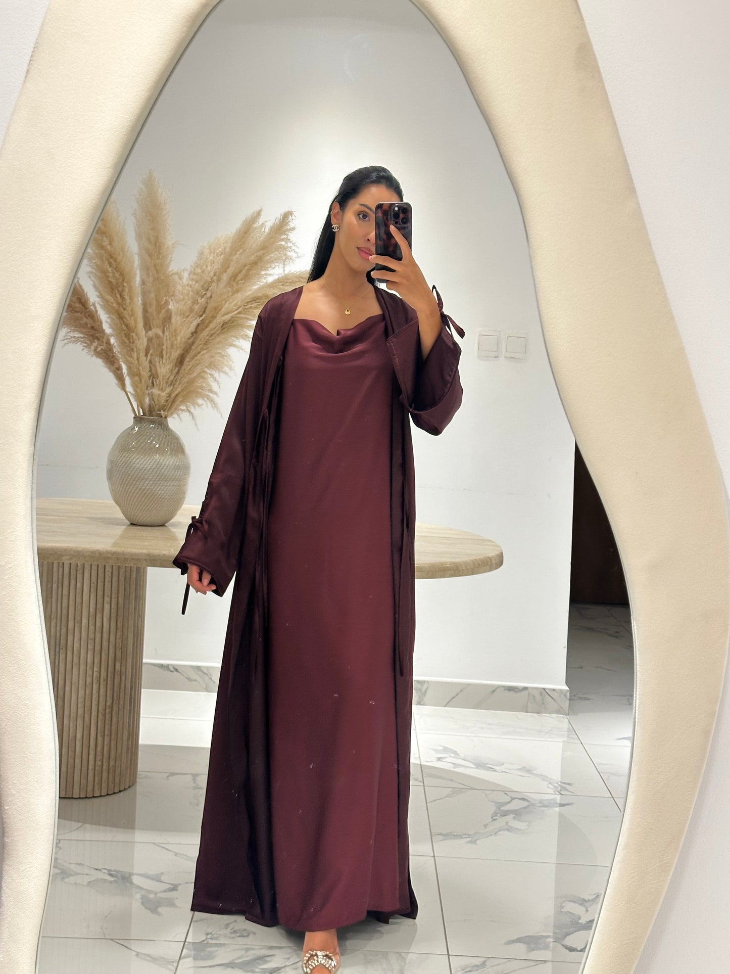 Danya Abaya Set - Burgundy