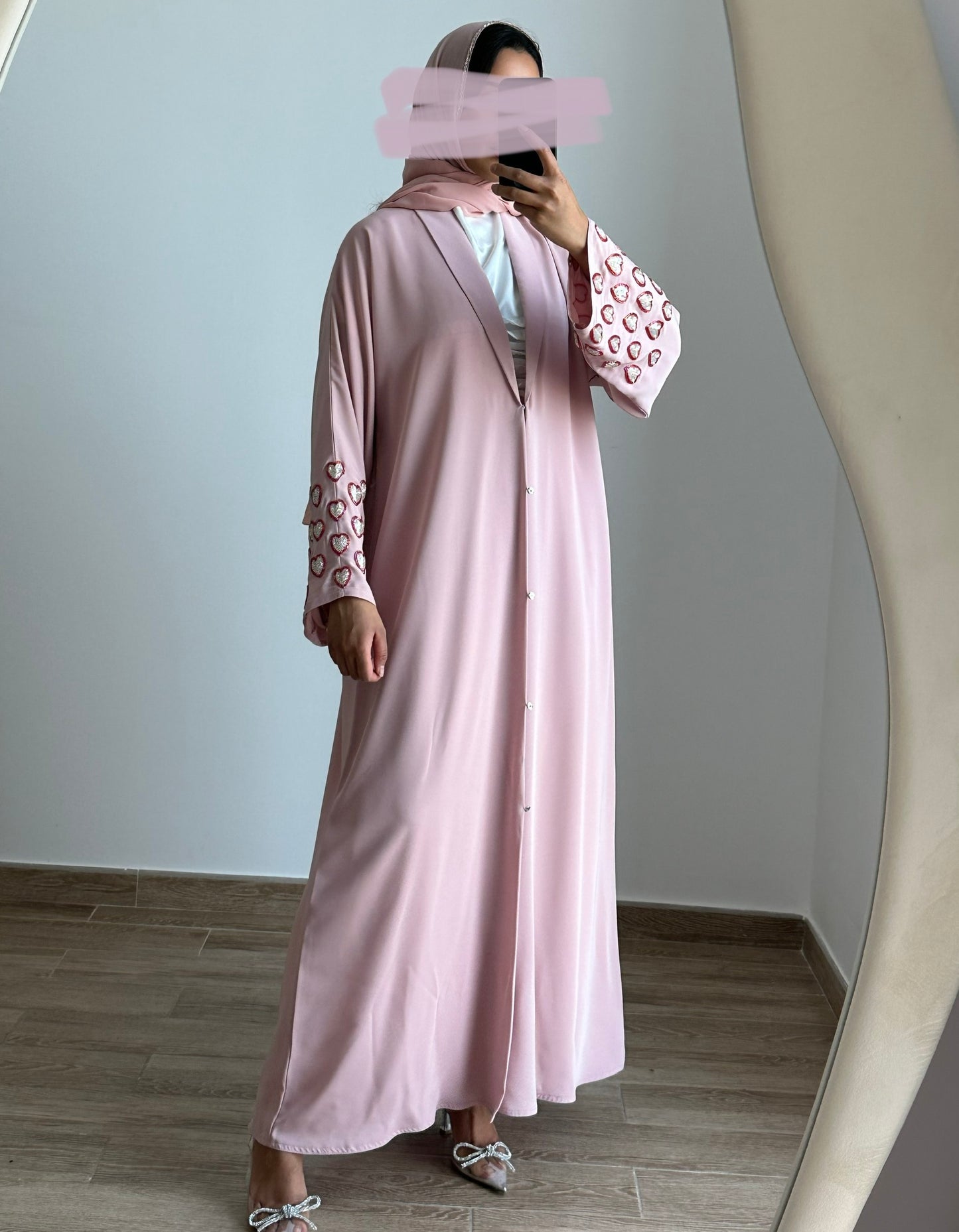 Heart On My Sleeve Abaya - Pink / Red