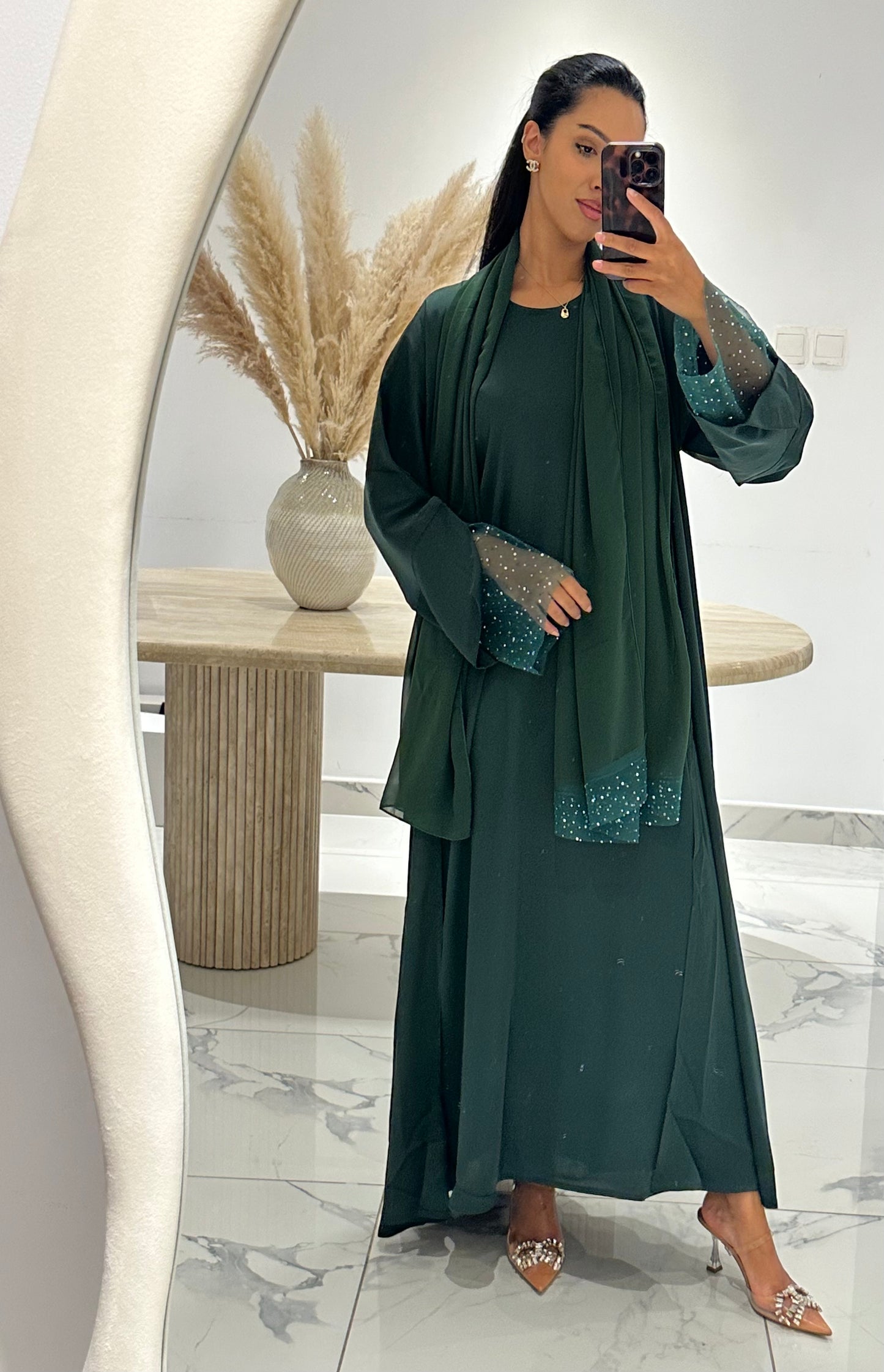 RTW Jawhara Abaya Set - Green