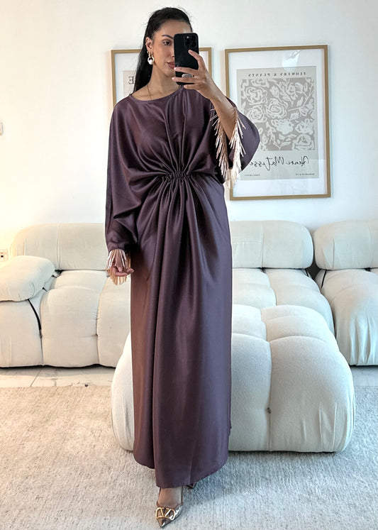 RTW Yusra Precious Metal kaftan - Plum