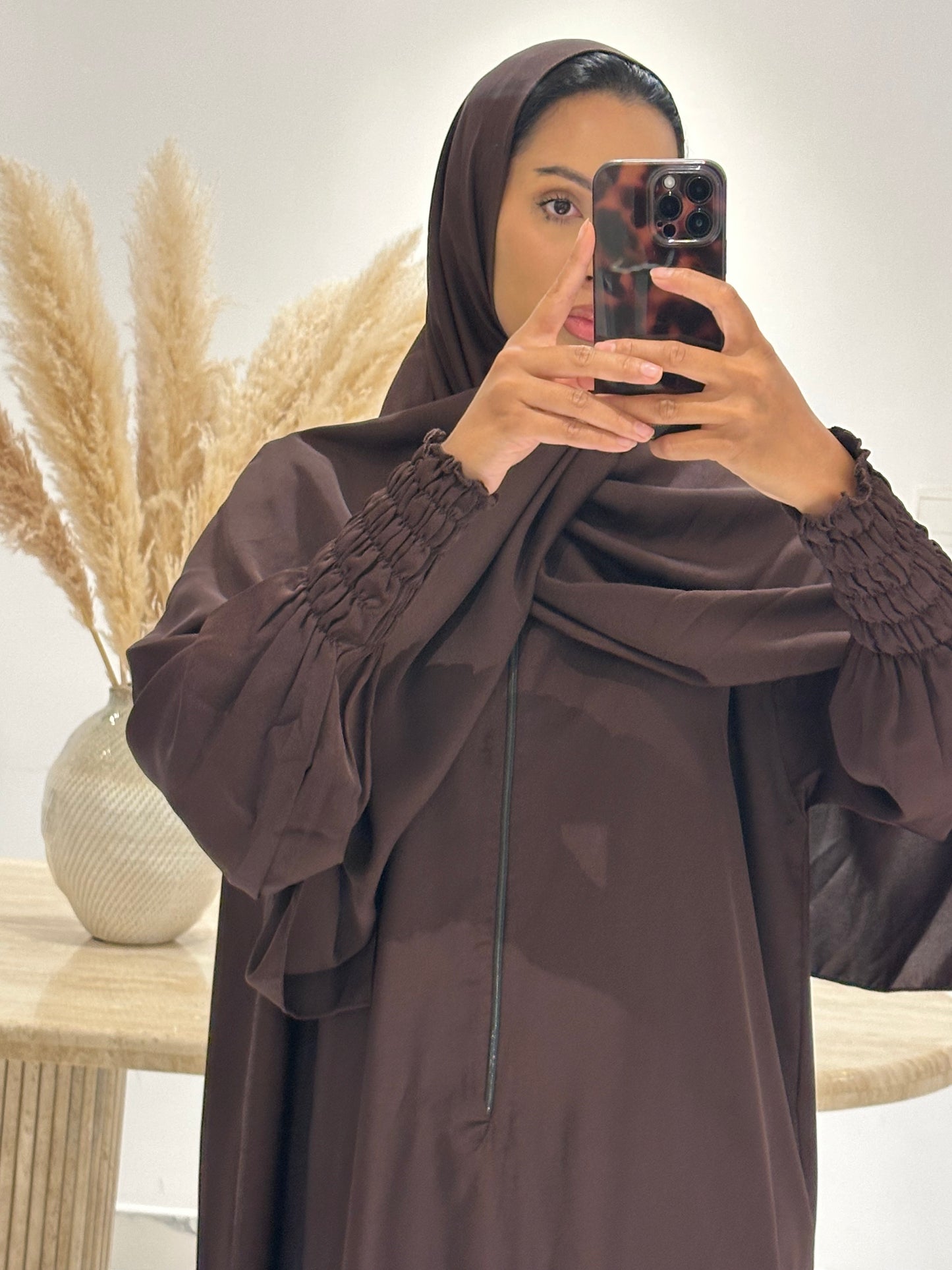 Hidaya Prayer Abaya - Dark Brown