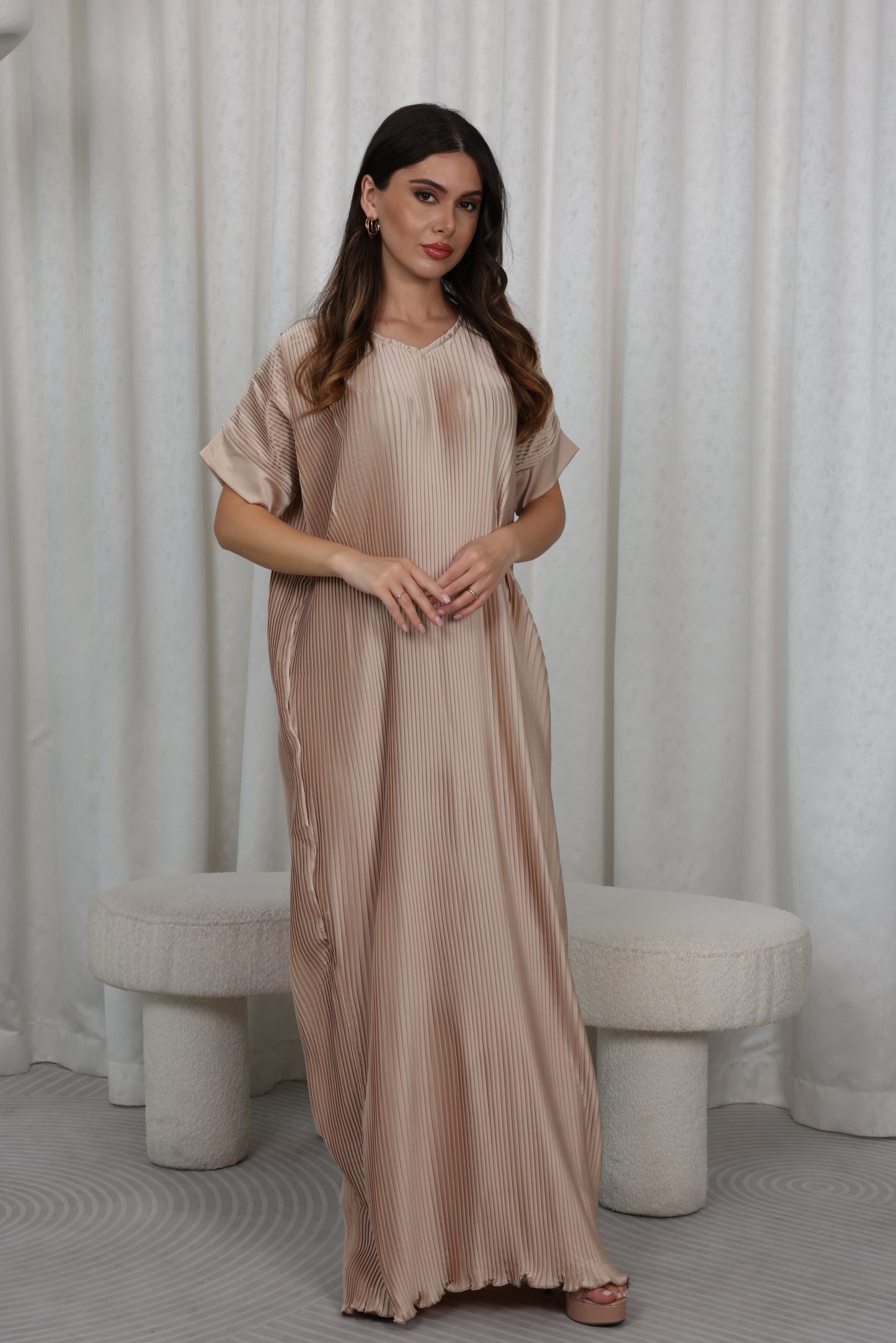 RTW Pari Pleated Dress - Vanilla