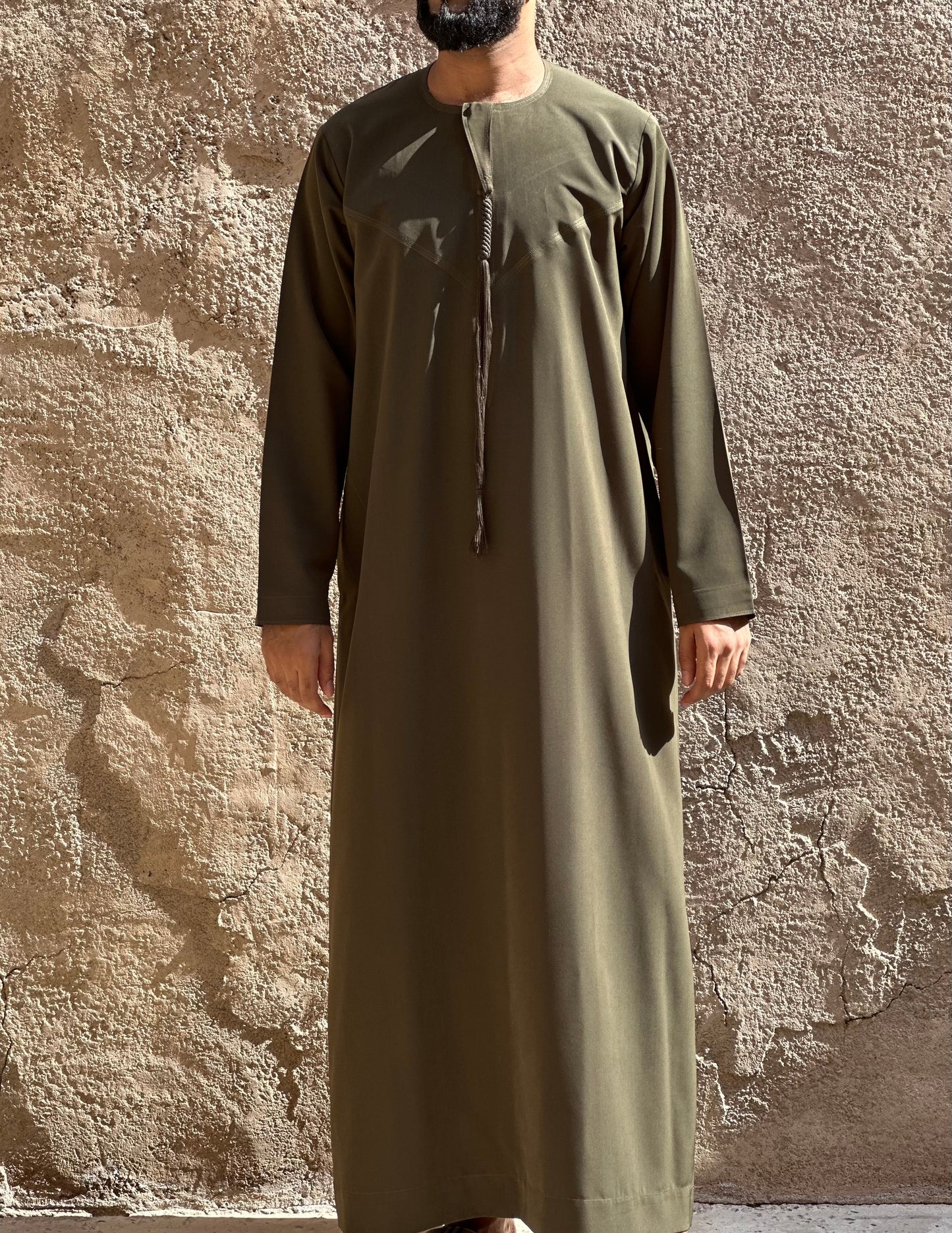 Premium Emirati Thobe - Khaki Green