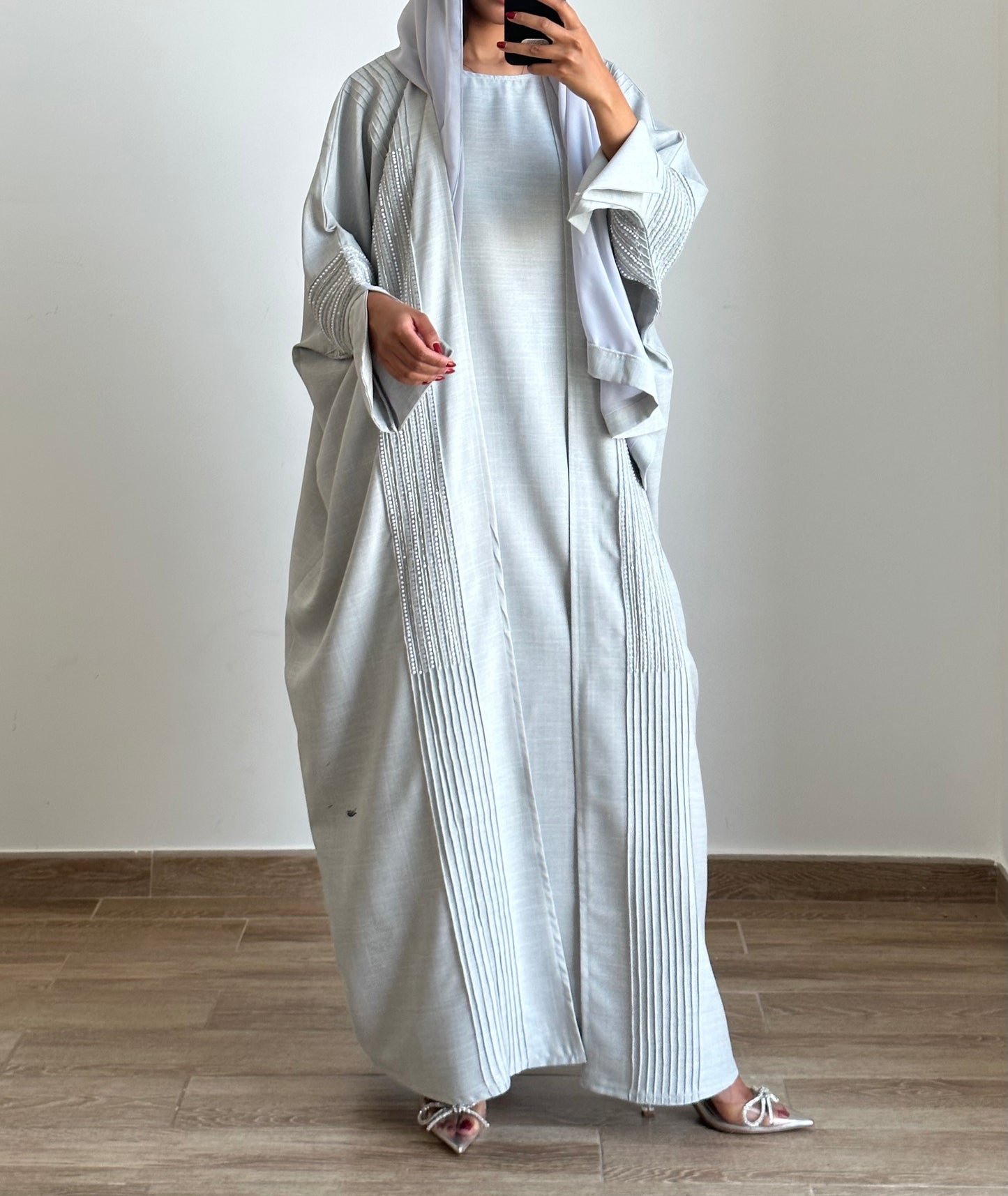 RTW Heba Linen Abaya Set - Ash