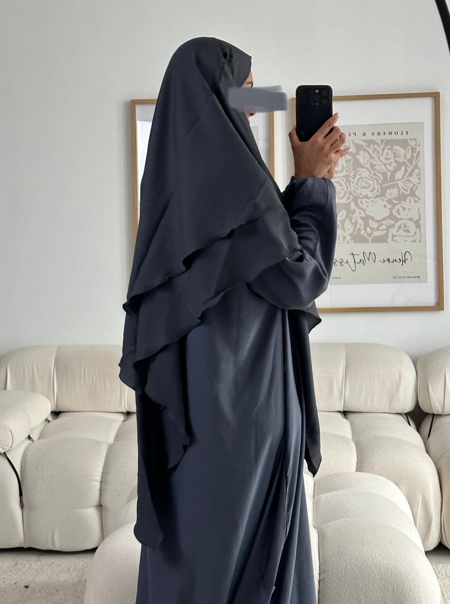 RTW Najwa Khimar Abaya Set - Grey Haze