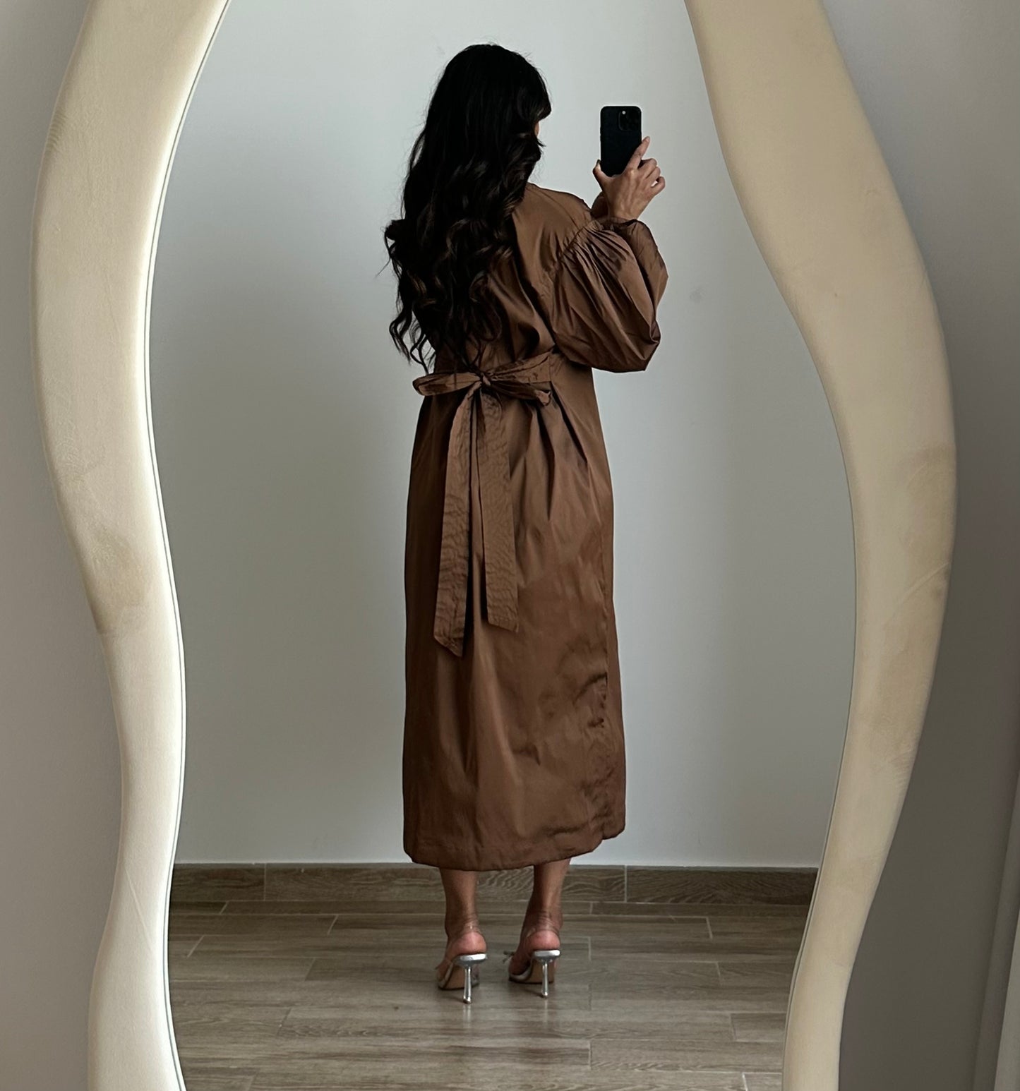RTW Puff sleeve dress - brown