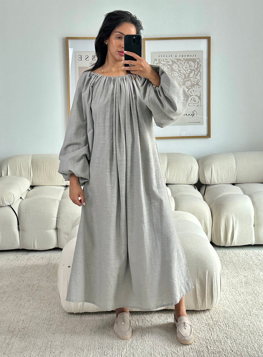 RTW Farah Linen Dress - Ash Grey