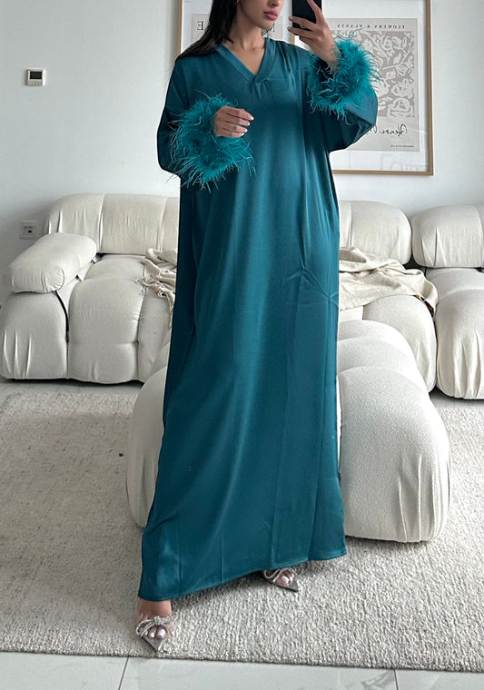 RTW Jamila Feather Kaftan - Teal
