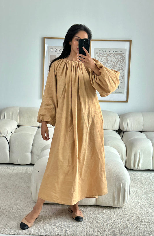 RTW Farah Linen Dress - Camel