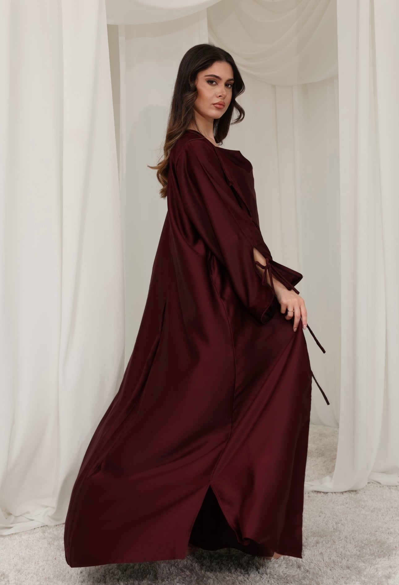 Pre Order Danya Abaya Set - Burgundy