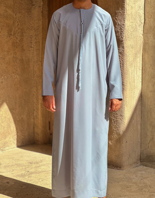 Premium Emirati Thobe - Dusty Blue