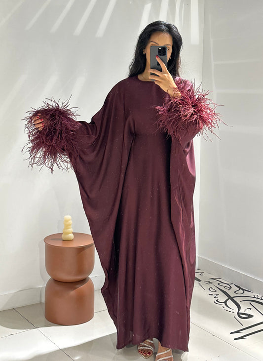 RTW Eman Feather Set - Burgundy
