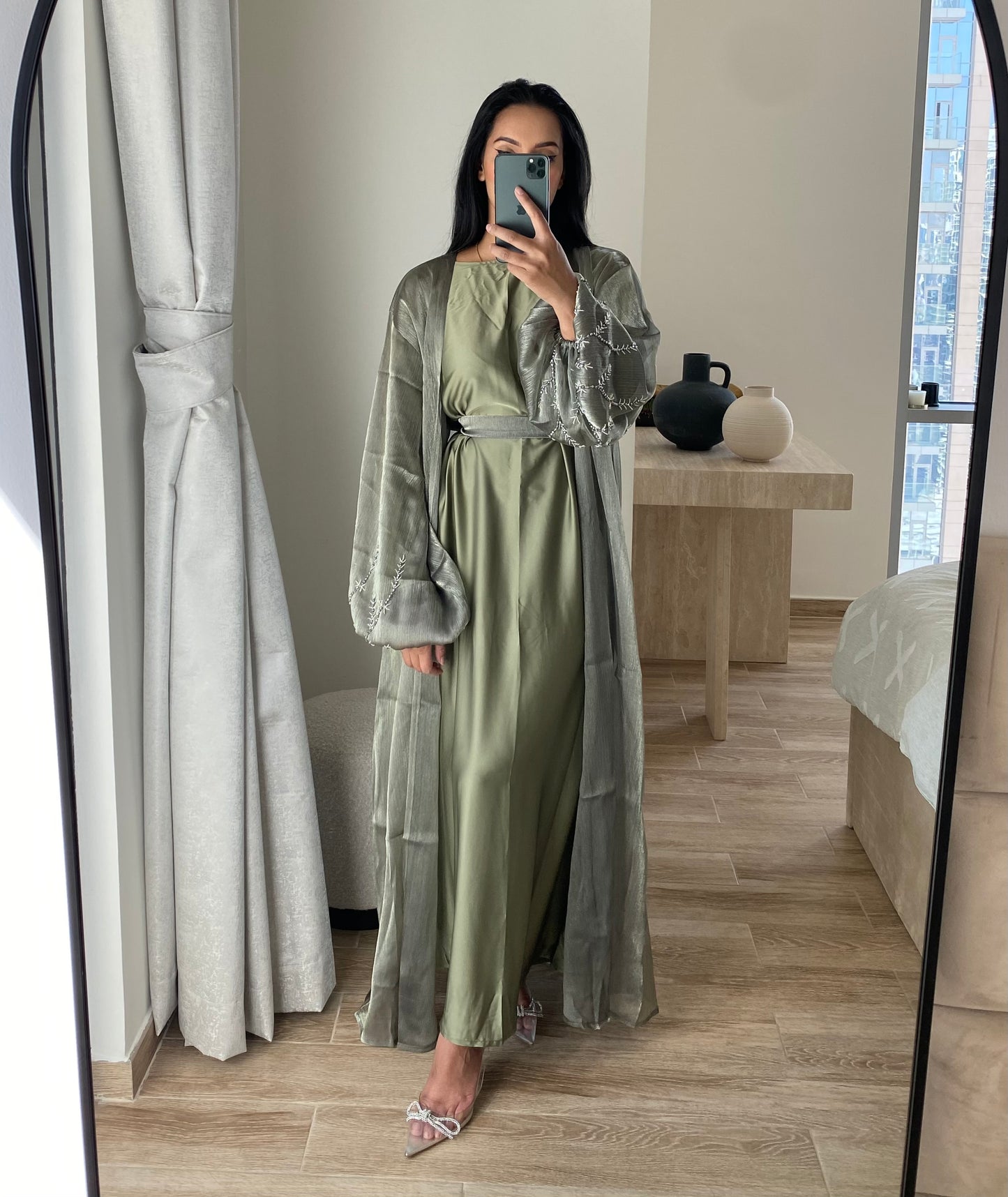 Pre-order Sana Abaya - Olive Green