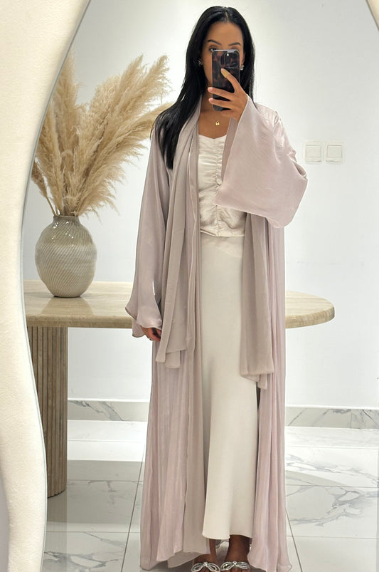 Nour Flare Sleeved Abaya - Blush