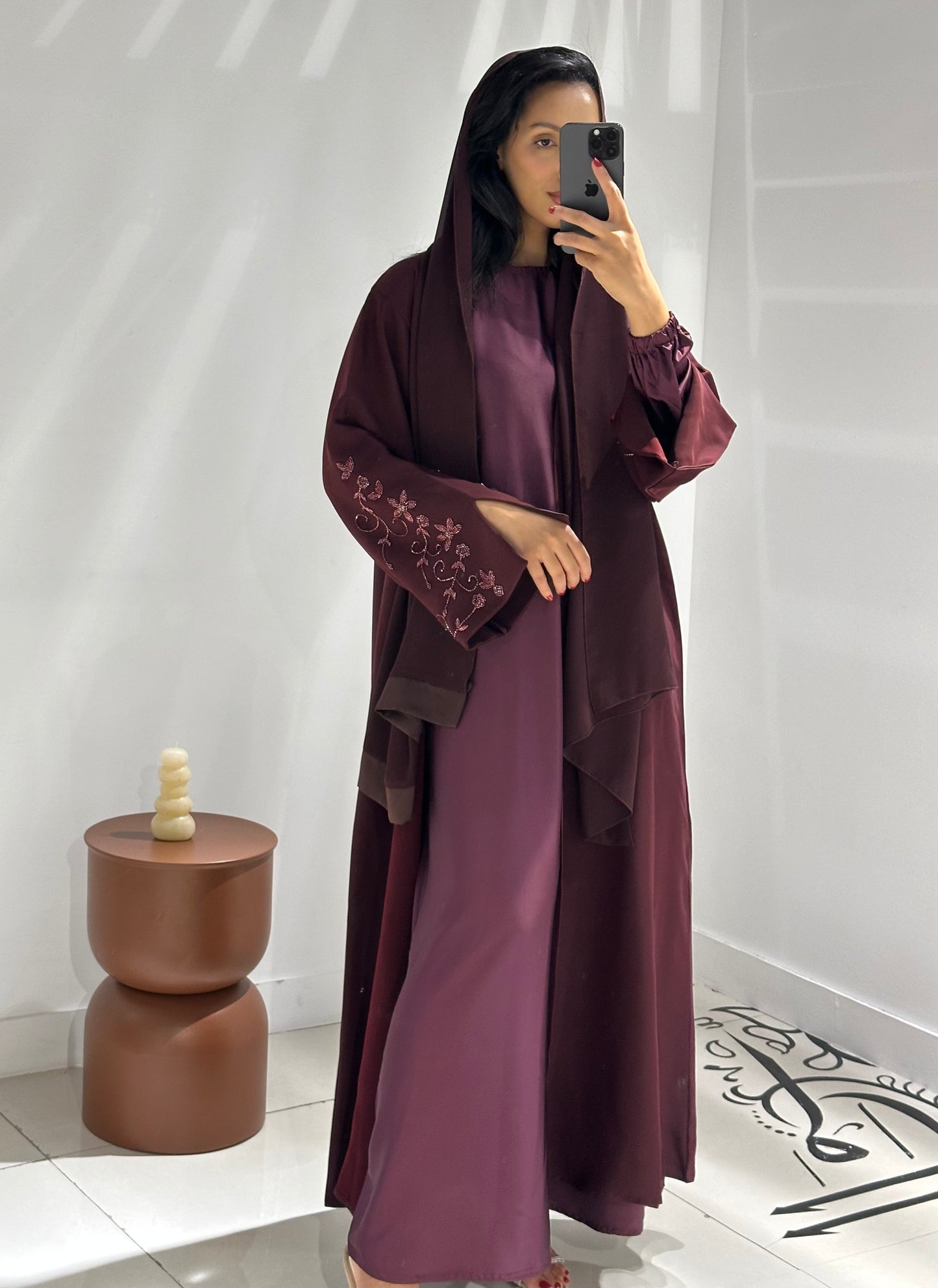 RTW Hafsah Abaya - Dark Cherry