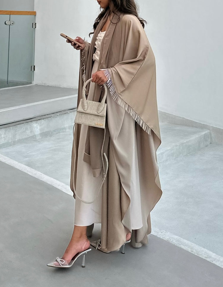 Pre order Mona Metal Abaya - Mink