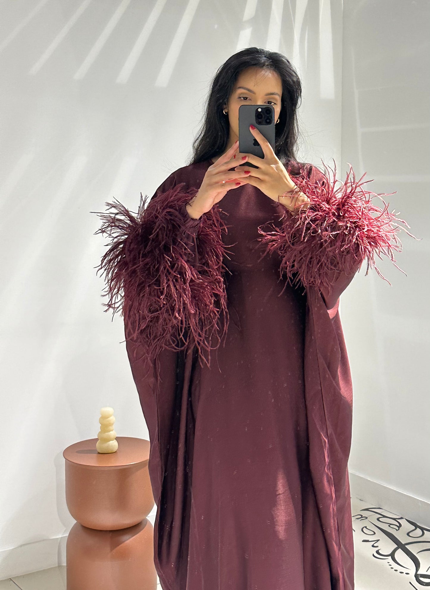 RTW Eman Feather Set - Burgundy