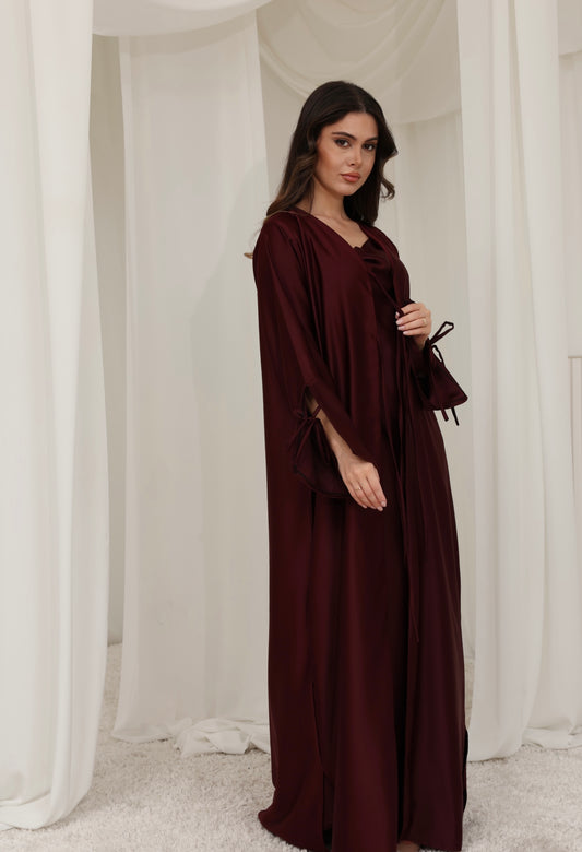 Pre Order Danya Abaya Set - Burgundy