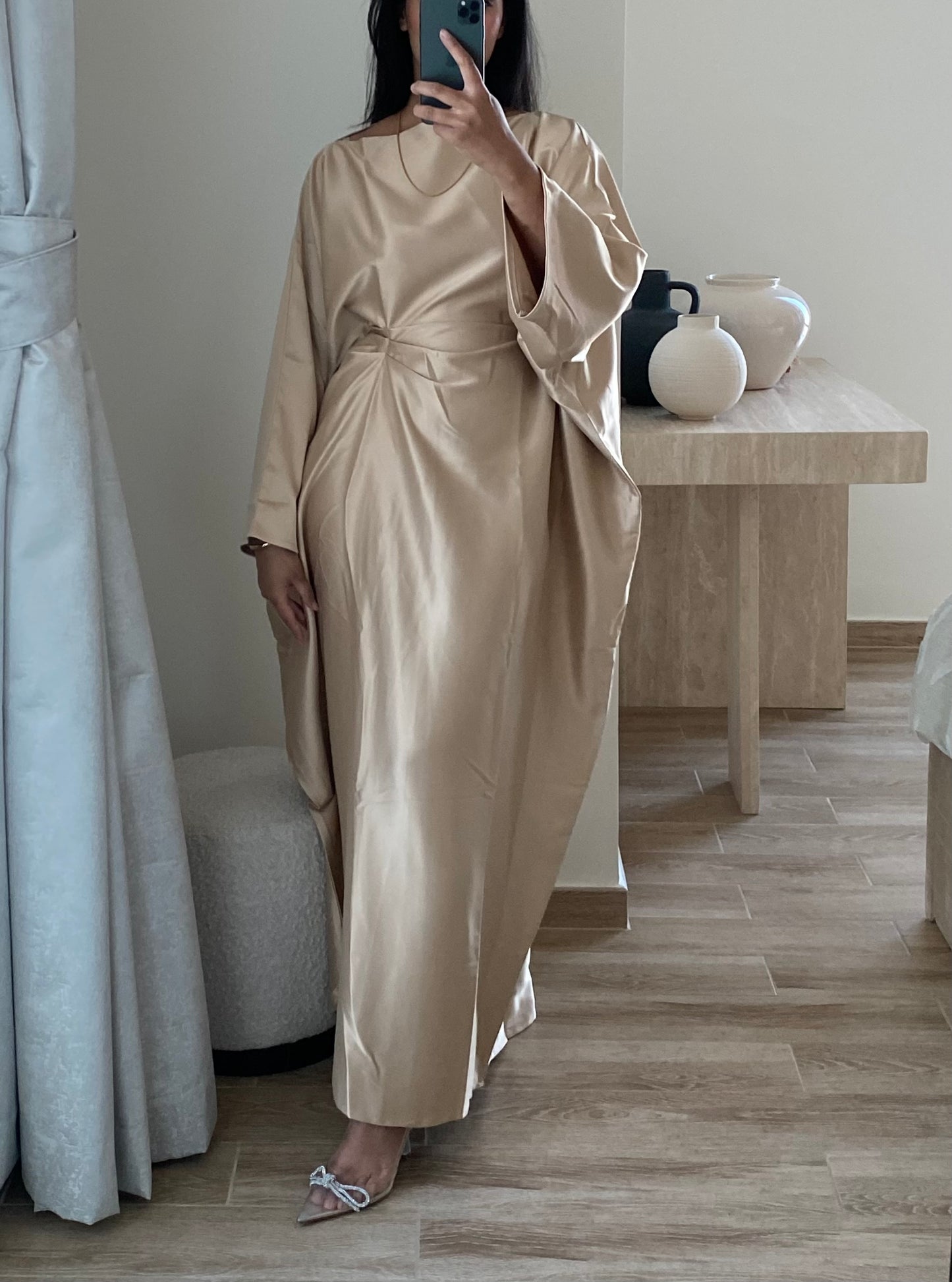 RTW Hana Kaftan - Beige (Rounded neck)