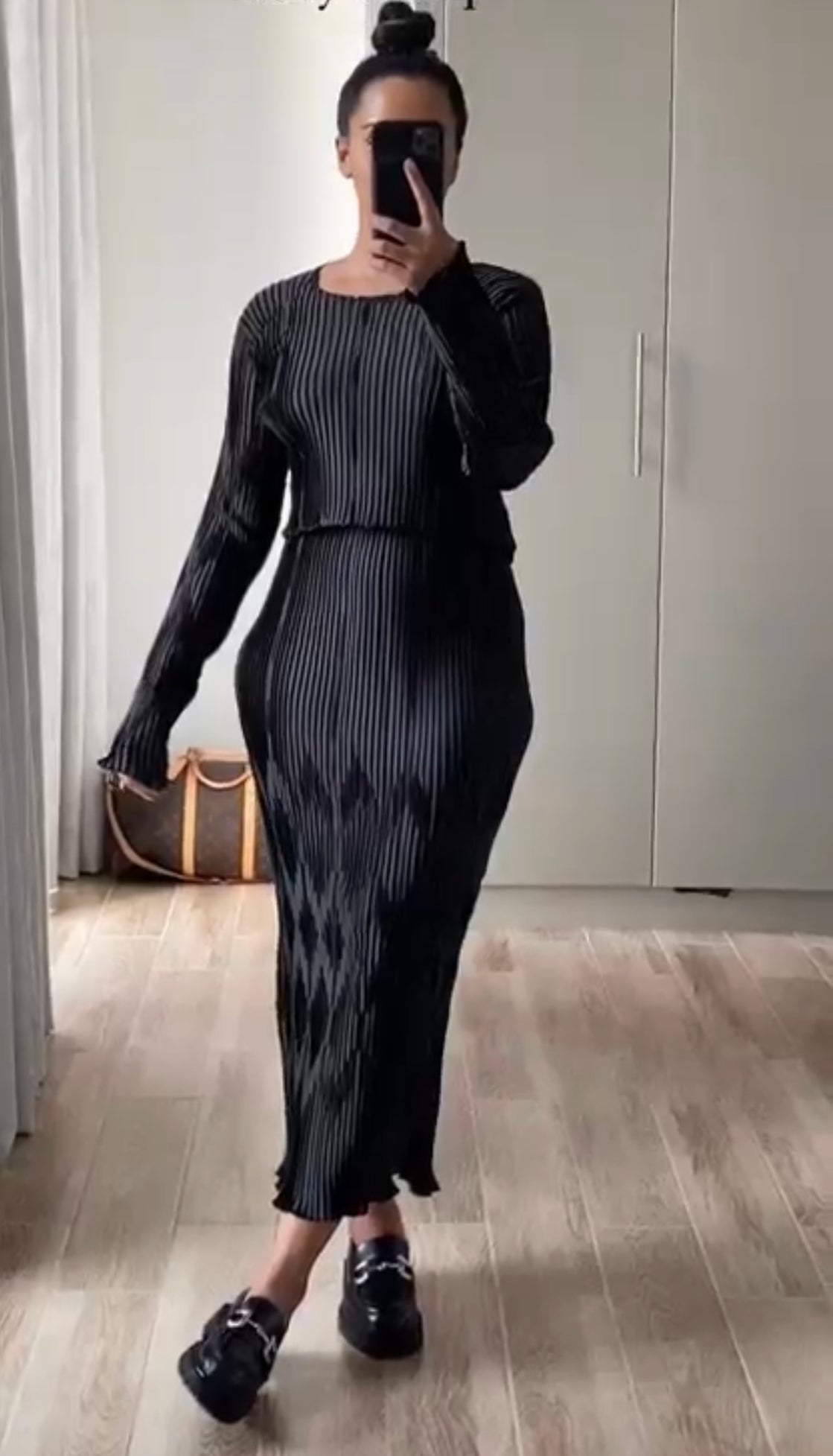 Pleated Dress - Black