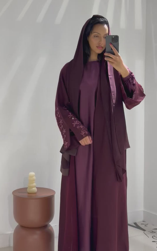 RTW Hafsah Abaya - Dark Cherry